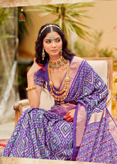 Purple Silk Patola Saree